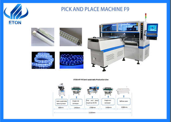 Máquina de fabricación de LED de alineación de visión 68 boquillas Máquina de ensamblaje de PCB LED