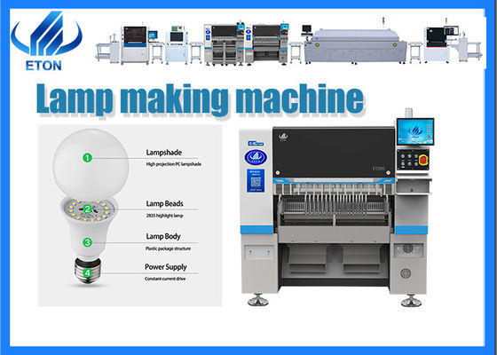 Máquina de montaje de chips LED de cámara de vuelo de visión de alta gama para la línea de producción de luz de bombillas DOB