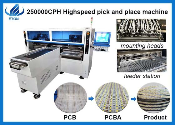 250000CPH Máquina de recogida y colocación línea SMT automática completa para luz de banda flexible 1M - 100M