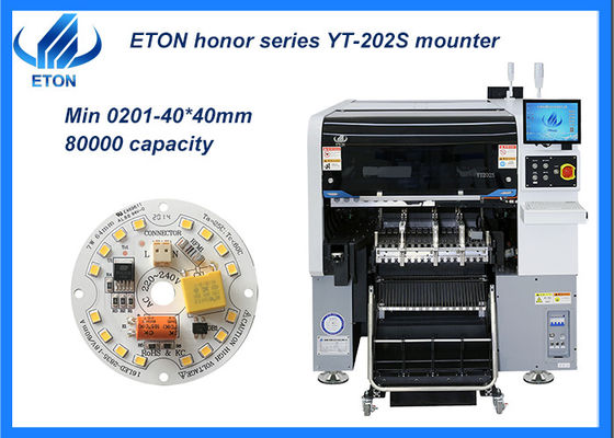 Cabeza dual del montaje del brazo dual de la precisión ultra alta de la máquina del lugar de la selección de SMT de 0201 componentes