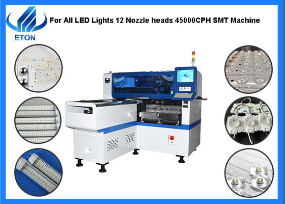 La selección de 45000CPH SMT y la boca de la máquina 12 del lugar dirige 28 estaciones del alimentador hacia luces LED