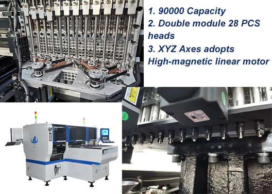Máquina de recogida y colocación SMT de doble cabeza para luces LED / productos eléctricos