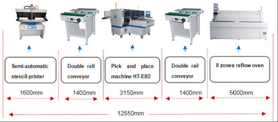24 Cabezas Máquina SMT para Máximo 1.2 PCB Cualquier panel de conductores de iluminación LED Producción