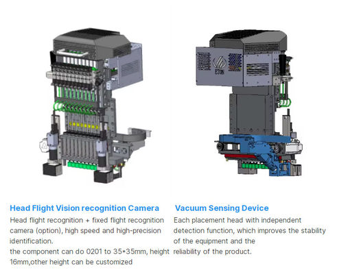 20 cabezas de ensamblaje de PCB SMT Seleccionar y colocar máquina con software independiente de I + D