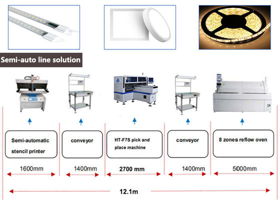 Máquina de colocación SMT para el montaje de PCB rígidos con LED de 1200*300 mm