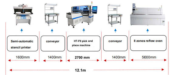 Máquina de recogida y colocación de PCB lineal rígido de LED con velocidad de montaje de 200000-250000 CPH