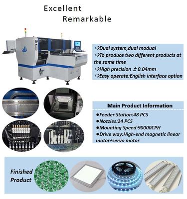 Precisión automática de la máquina 8KW 0.04m m de la selección y del lugar de 9000CPH SMT