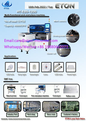 Máquina de la colocación de Windows 7 SMT de la máquina del montaje de SMT de la cabeza 12PCS