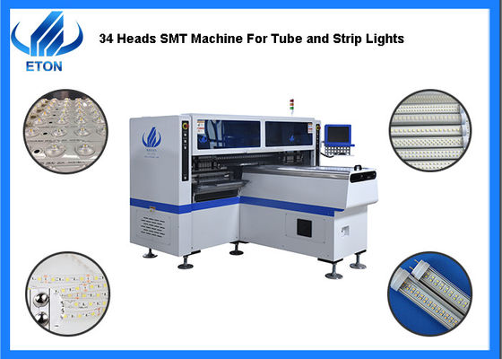 La velocidad dual del brazo de SMT Mounter de las luces del tubo/de tira del LED 34 cabezas escoge la máquina del lugar