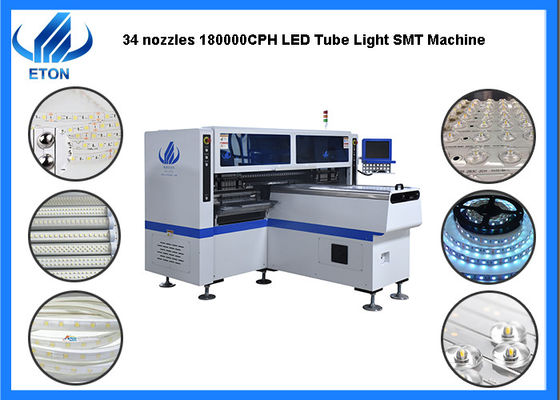 Máquina dual del lugar de la selección de SMT Mounter de las luces del tubo/de tira de las cabezas LED de la velocidad 34 del brazo
