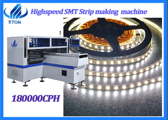 Máquina de montaje SMT de doble brazo de alta velocidad 34 cabezas para luces de tubo / tira LED