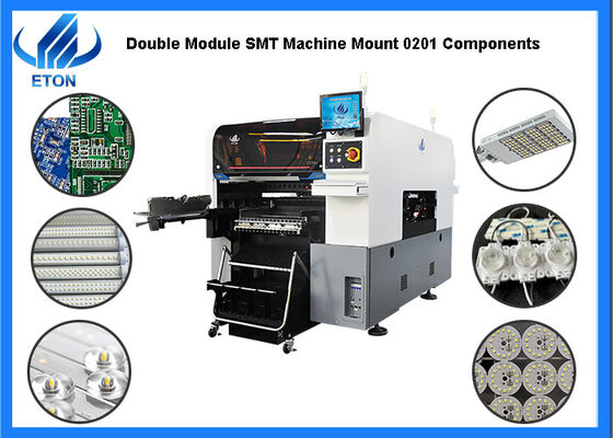 0201 componentes SMT escogen la precisión ultra alta dual de la cabeza del montaje del brazo dual de la máquina del lugar
